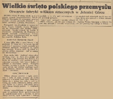Wielkie święto polskiego przemysłu. Otwarcie fabryki włókien sztucznych w Jeleniej Górze