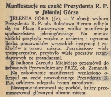 Manifestacje na cześć Prezydenta R. P.w Jeleniej Górze