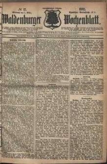 Waldenburger Wochenblatt, Jg. 28, 1882, nr 17