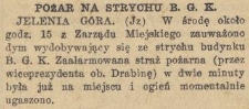 Pożar na strychu B. G. K.