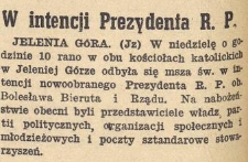 W intencji Prezydenta R. P.