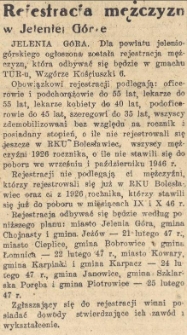 Rejestracja mężczyzn w Jeleniej Górze