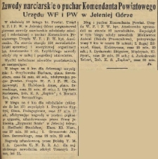 Zawody narciarskie o puchar Komendanta Powiatowego Urzędu WF i PW w Jeleniej Górze