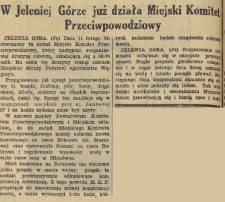 W Jeleniej G&oacute;rze juz działa Miejski Komitet Przeciwpowodziowy