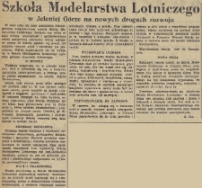 Szkoła Modelarstwa Lotniczego w Jeleniej Górze na nowych drogach rozwoju