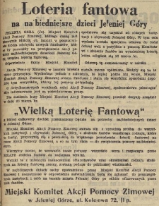 Loteria fantowana na biedniejsze dzieci Jeleniej Góry