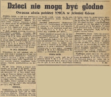Dzieci nie mogą być głodne : Owocna akcja polskiej YMCA w Jeleniej Górze