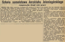 Szkoła samolotowa Aeroklubu Jeleniogórskiego rozpoczęła drugi rok pracy