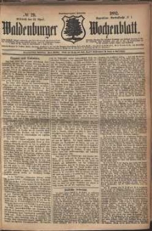 Waldenburger Wochenblatt, Jg. 28, 1882, nr 29