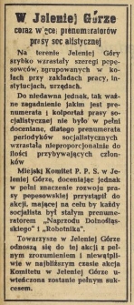W Jeleniej Górze coraz więcej prenumerat prasy socjalistycznej