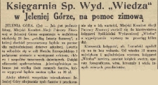 Księgarnia Sp. Wyd. „Wiedza" w Jeleniej Górze, na pomoc zimową