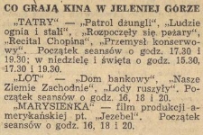 Co grają kina w Jeleniej Górze