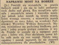 Naprawić most na Bobrze