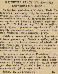 Najwięcej pracy ma Komisja Kontroli Społecznej