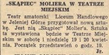 "Skąpiec" Moilera w Teatrze Miejskim