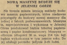 Nową maszynę buduje się w Jeleniej Górze