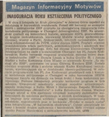 Inauguracja Roku Kształcenia Politycznego