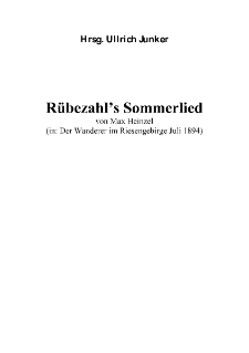 Rübezahl’s Sommerlied [Dokument elektroniczny]