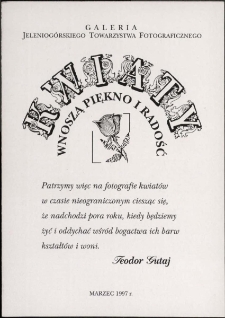 Kwiaty wnoszą piękno i radość - folder [Dokument Życia Społecznego]