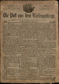 Die Post aus dem Riesengebirge, 1889, nr 1