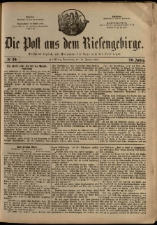 Die Post aus dem Riesengebirge, 1889, nr 20