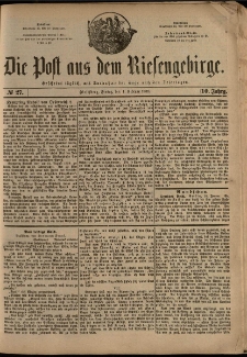 Die Post aus dem Riesengebirge, 1889, nr 27