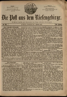 Die Post aus dem Riesengebirge, 1889, nr 28