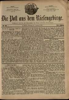 Die Post aus dem Riesengebirge, 1889, nr 29