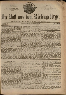 Die Post aus dem Riesengebirge, 1889, nr 31