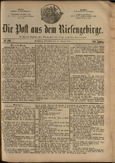 Die Post aus dem Riesengebirge, 1889, nr 40