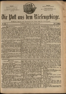 Die Post aus dem Riesengebirge, 1889, nr 45