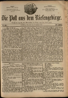 Die Post aus dem Riesengebirge, 1889, nr 46
