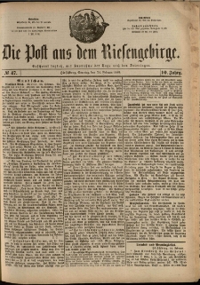 Die Post aus dem Riesengebirge, 1889, nr 47