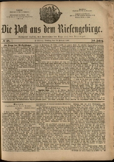Die Post aus dem Riesengebirge, 1889, nr 48