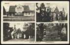 Gruss aus Markstädt – Bahnhof, Schloß, Kirche, Kriegerdenkmal [Dokument ikonograficzny]