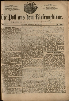 Die Post aus dem Riesengebirge, 1889, nr 65
