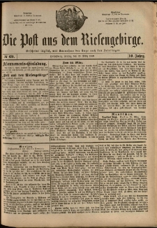 Die Post aus dem Riesengebirge, 1889, nr 69