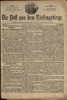 Die Post aus dem Riesengebirge, 1889, nr 78