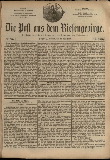 Die Post aus dem Riesengebirge, 1889, nr 85