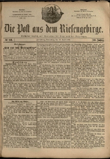 Die Post aus dem Riesengebirge, 1889, nr 86