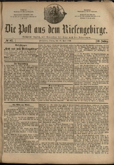 Die Post aus dem Riesengebirge, 1889, nr 87