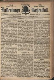 Waldenburger Wochenblatt, Jg. 28, 1882, nr 45