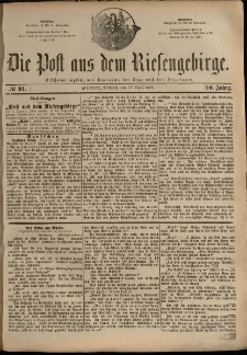 Die Post aus dem Riesengebirge, 1889, nr 91
