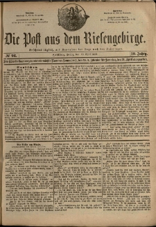 Die Post aus dem Riesengebirge, 1889, nr 93