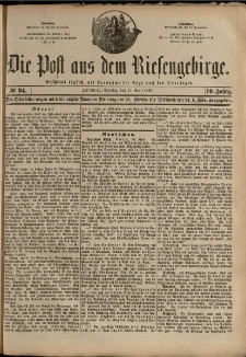Die Post aus dem Riesengebirge, 1889, nr 94