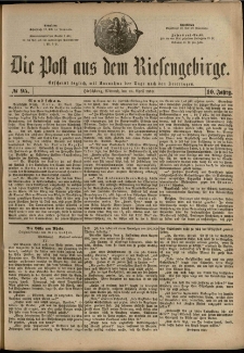 Die Post aus dem Riesengebirge, 1889, nr 95