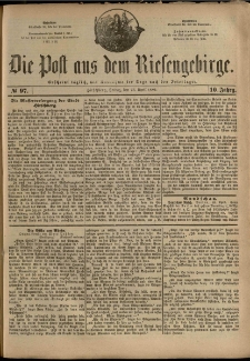 Die Post aus dem Riesengebirge, 1889, nr 97