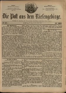 Die Post aus dem Riesengebirge, 1889, nr 112