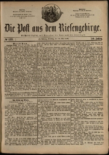 Die Post aus dem Riesengebirge, 1889, nr 122