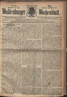 Waldenburger Wochenblatt, Jg. 28, 1882, nr 54